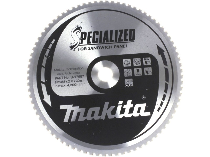 TCT Specialized žagin list za panele Makita, Dimenzije: 270x2x30mm, Zob: 60, B-33598