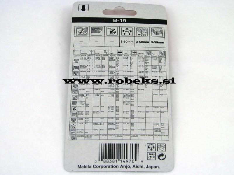 List za vbod. žago B-19 (5 kos), A-85715