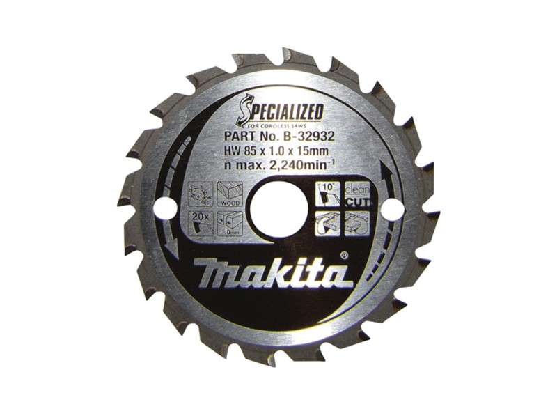 TCT žagin list Makita, Dimenzije: 85x1x15mm, Zob: 20, B-32932