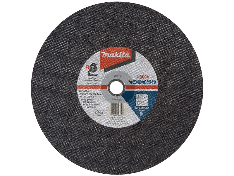 Rezalna plošča Makita za rezanje kovinskih profilov, Pakiranje: 5kos, Dimenzije: 355x25.4x2.5mm, Zrnatost: 36, B-64696-5