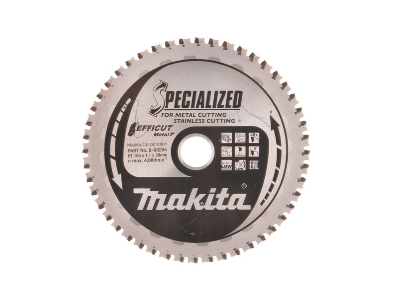 Žagin list Makita TCT  Efficut, Dimenzije: 150x1,1x20mm, Zob: 48, B-69331
