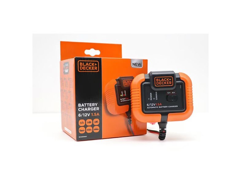 Polnilnik Black and Decker BXAE00021 za akumulatorje 6-12V 1,5A, IP20