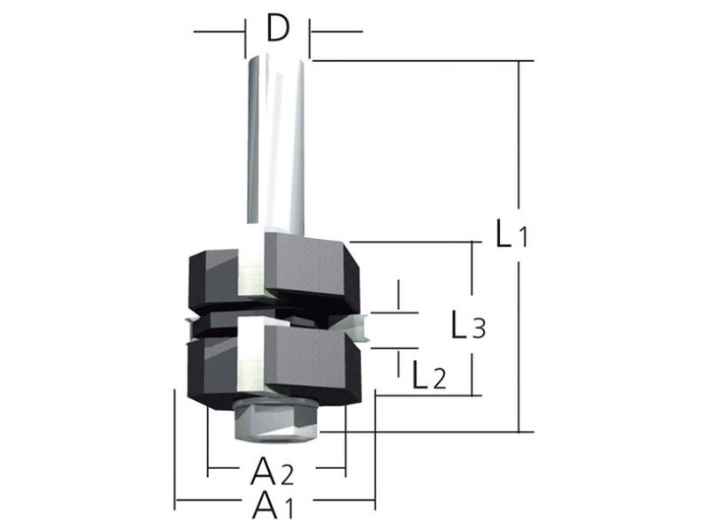 Rezkar za izdelavo dvojnih utorov Makita, D-12027