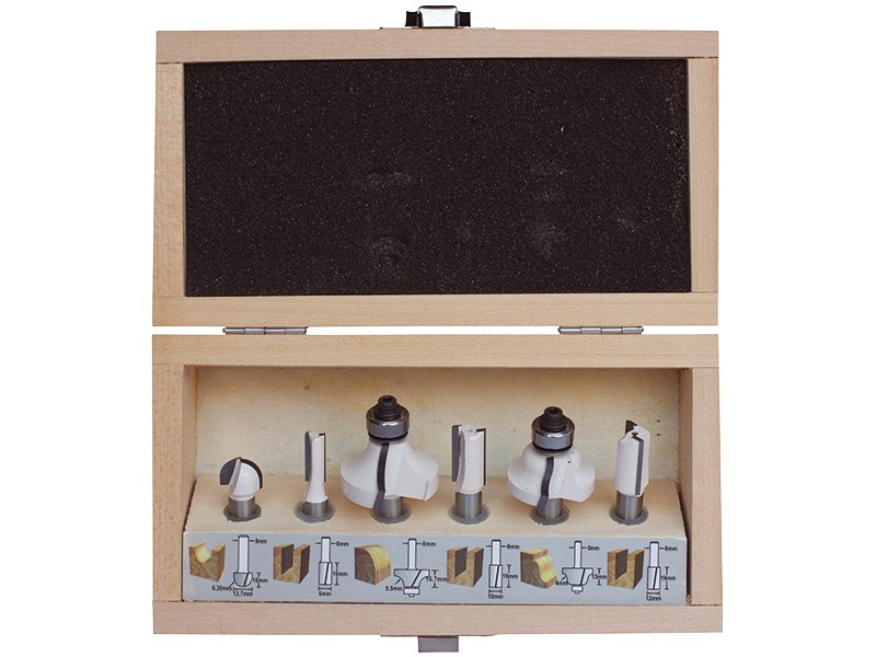 6-delni set rezkal Makita, Vpetje: 8mm, D-53540