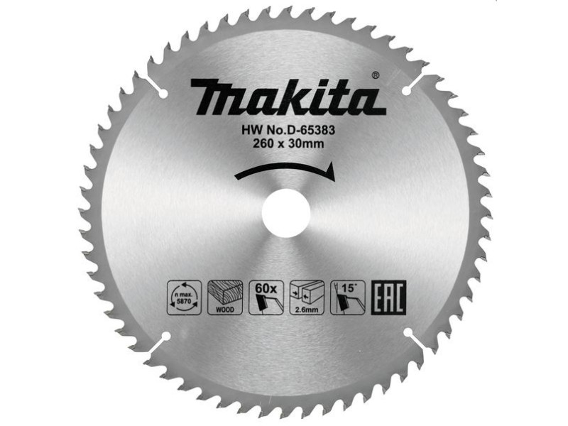 Žagin list TCT 260x30mm, 60z, D-65383