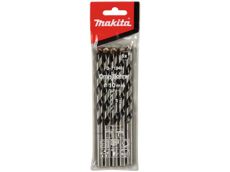 Večnamenski sveder Makita, Dimenzije: 10x150mm, Pakiranje: 5kos, D-71940