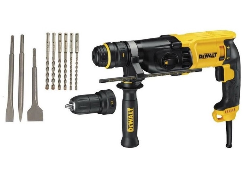 Elektropnevmatsko kombinirano kladivo + pribor DeWalt D25144KP, 900W, 3.0J, 3.1kg SDS-Plus
