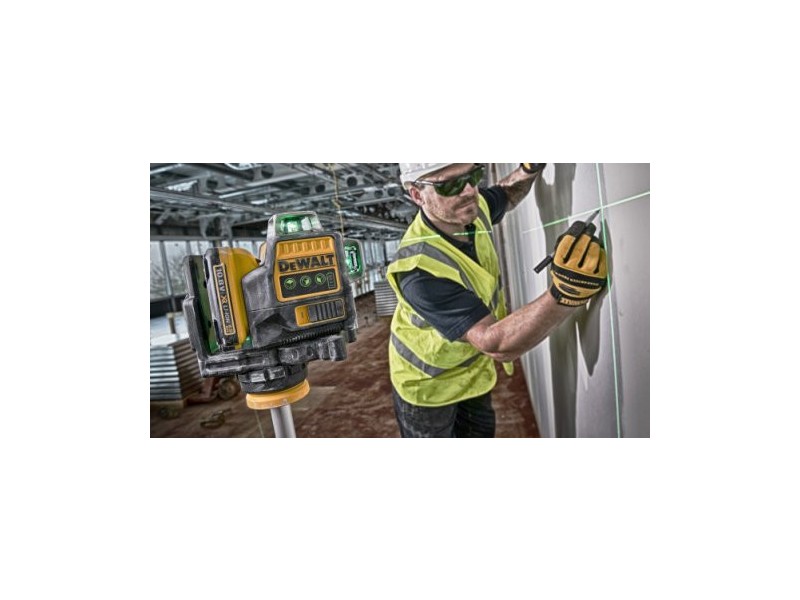 Akumulatorski križni laser DeWALT DCE089D1G, zeleni, 3 × 360°, 12 V XR, 1 × 2,0 Ah
