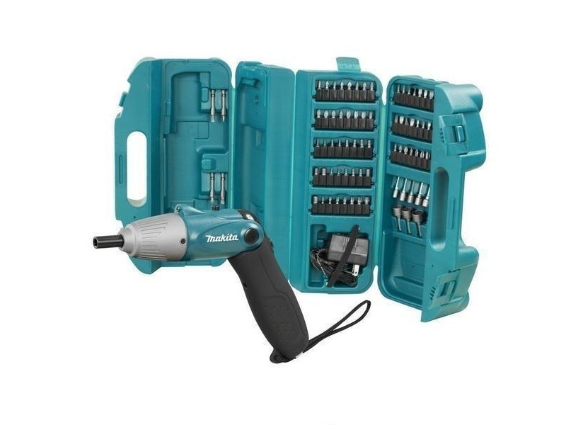 Akumulatorski vijačnik Makita DF001DW z 81 delnim setom nastavkov