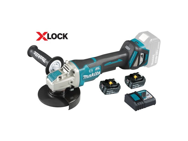 Akumulatorski kotni brusilnik Makita DGA519RTJ v kovčku