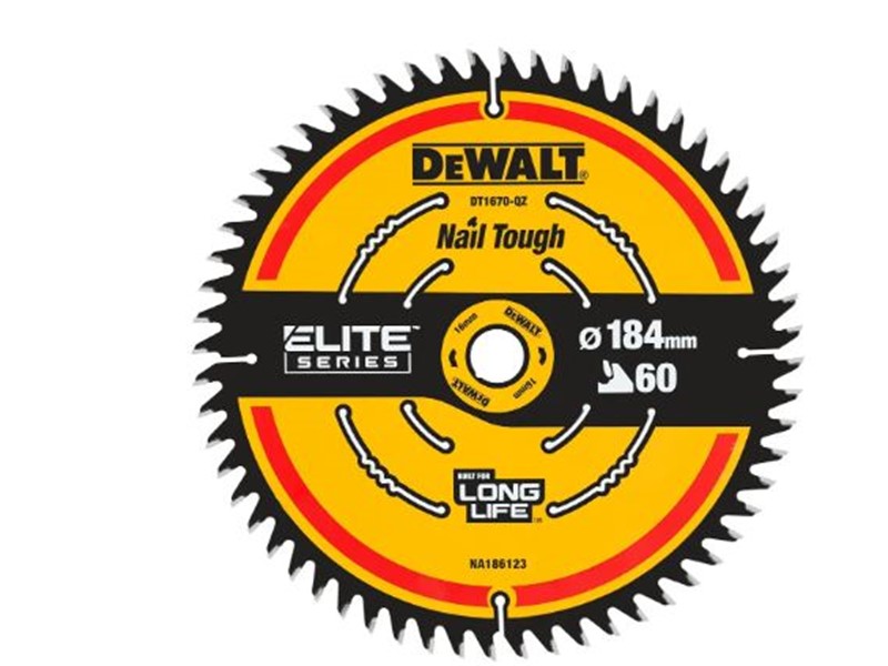 Žagin list za krožno žago DeWALT DT1670, Ø 184 × 16 mm, 60 zob
