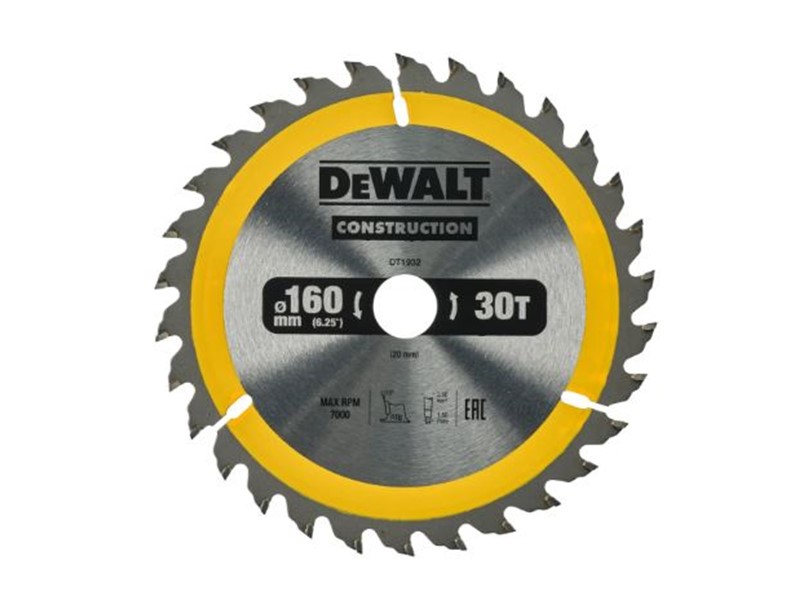 Žagin list za krožno žago DeWALT DT1932, Ø 160 × 20 mm, 30 zob