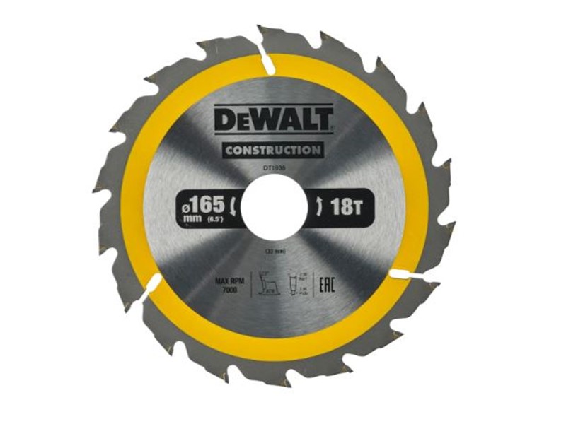 Žagin list za krožno žago DeWALT DT1936, Ø 165 × 30 mm, 18 zob