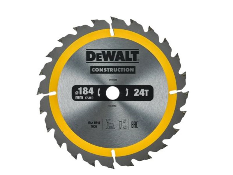 Žagin list za krožno žago DeWALT DT1939, Ø 184 × 16 mm, 24 zob