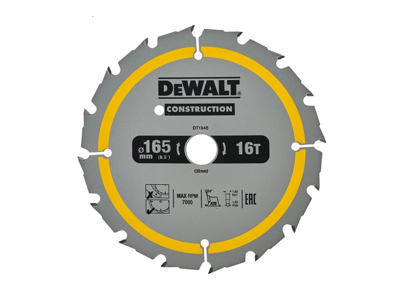 Žagin list za krožno žago DeWALT DT1948, Ø 165 × 20 mm, 16 zob