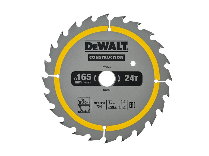 Žagin list za krožno žago DeWALT DT1949, Ø 165 × 20 mm, 24 zob