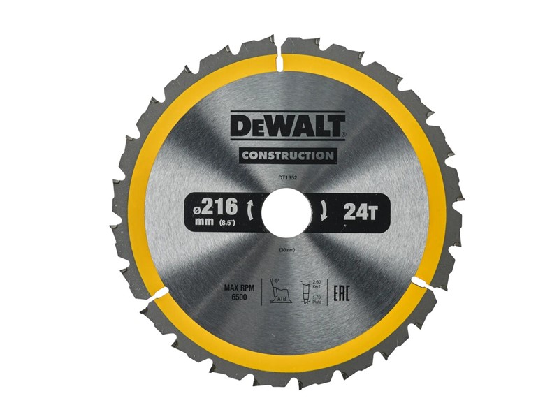 Žagin list za krožno žago DeWALT DT1952, Ø 216 × 30 mm, 24 zob