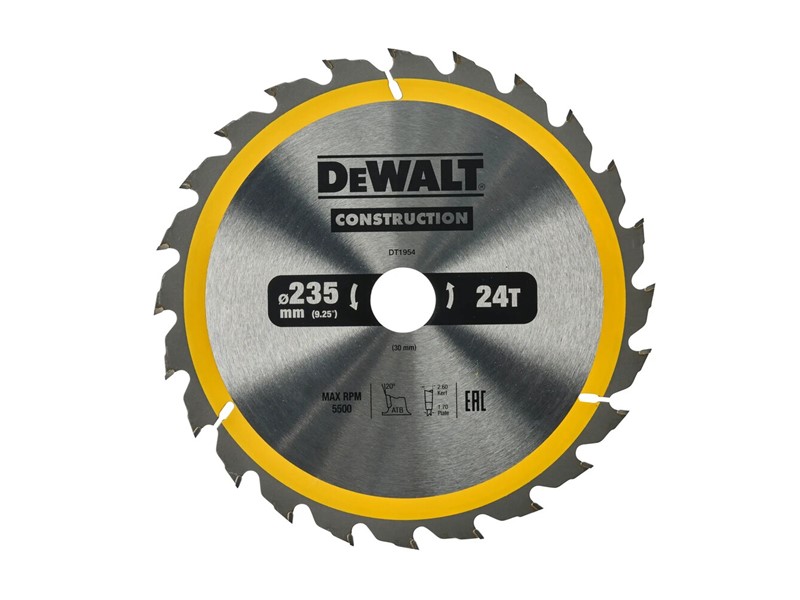 Žagin list za krožno žago DeWALT DT1954, Ø 235 × 30 mm, 24 zob