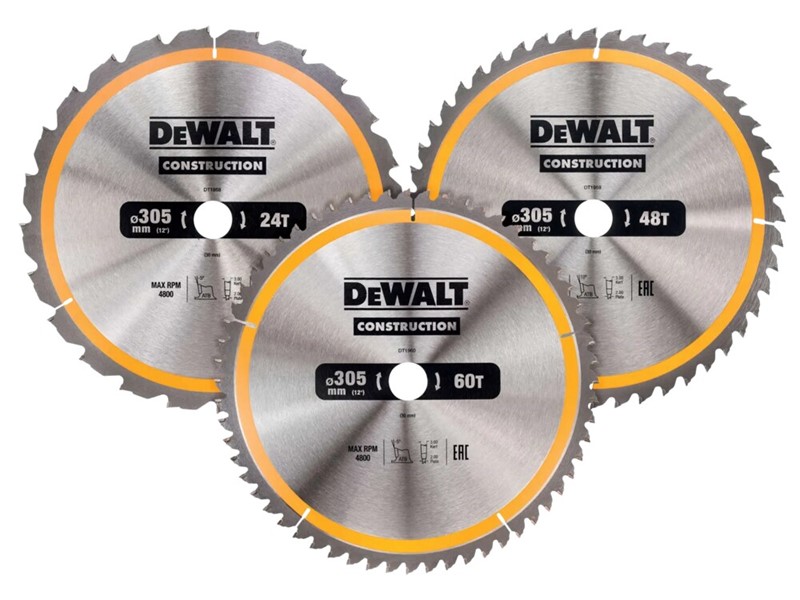 Komplet žaginih listov za krožno žago DeWALT DT1964, Ø 305 ×  mm, 30 zob, 3 kosi