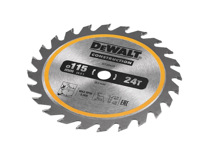 Žagin list za krožno žago DeWALT DT20420, Ø 115 mm, 24 zob, TCT