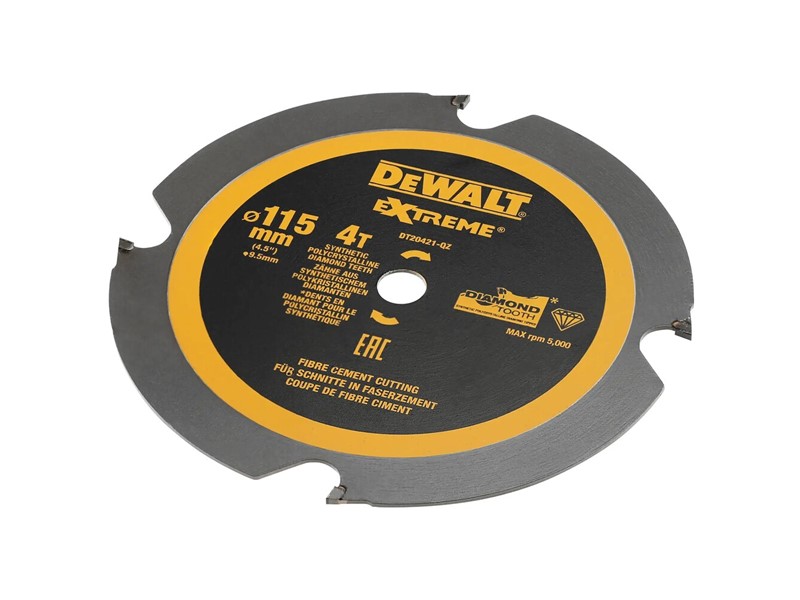 Žagin list DeWALT DT20421, Ø 115 mm, 4 zob, PCD, za vlaknocement