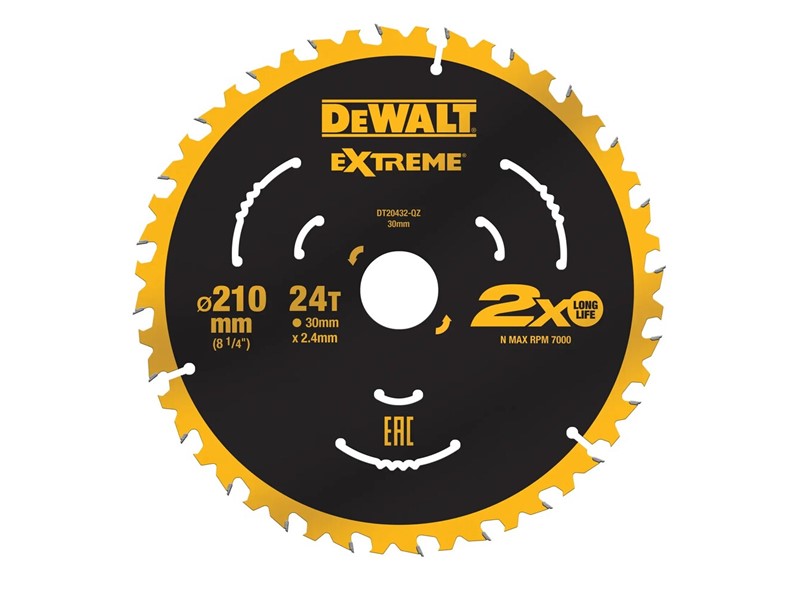 Žagin list za krožno žago DeWALT DT20432, Ø 210 × 30 mm, 24 zob