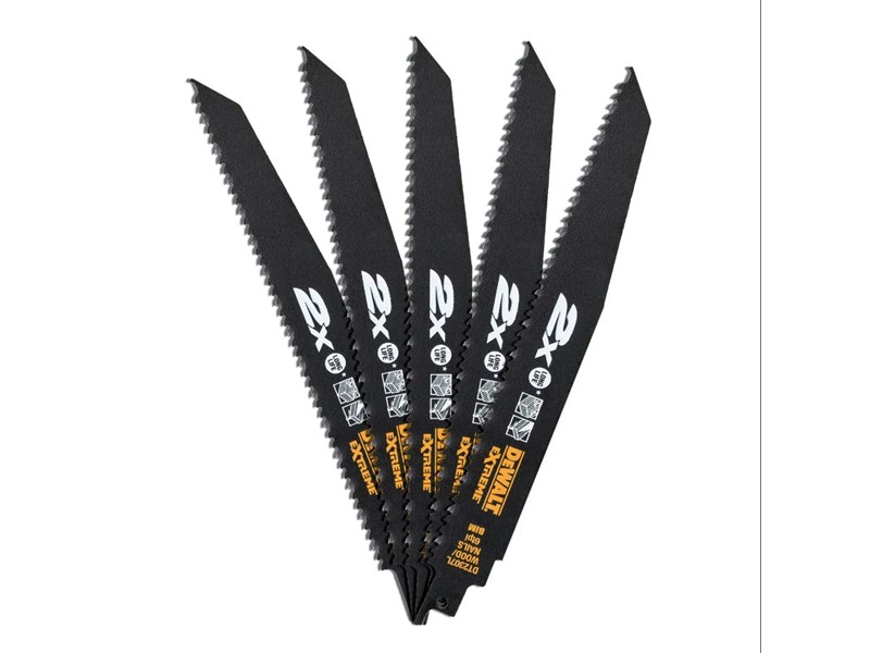 Žagin list za sabljasto žago DeWALT DT2307L, 228 mm, les z žeblji, 5 kosov