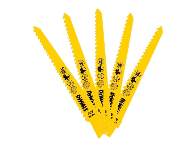 Žagin list za sabljasto žago DeWALT DT2344, 152 mm, les in plastika, 5 kosov