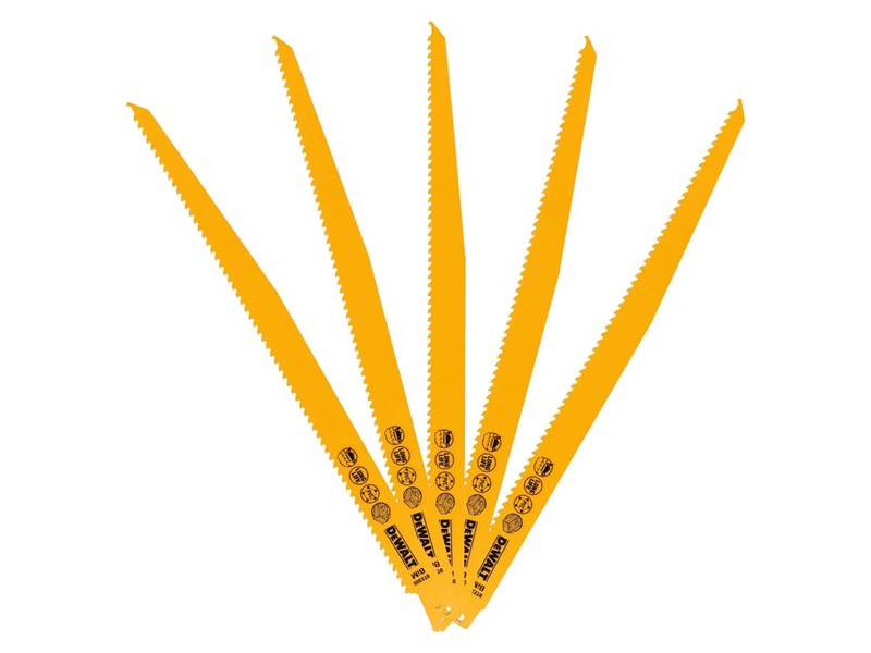 Žagin list za sabljasto žago DeWALT DT2350, 305 mm, les z žeblji, 5 kosov