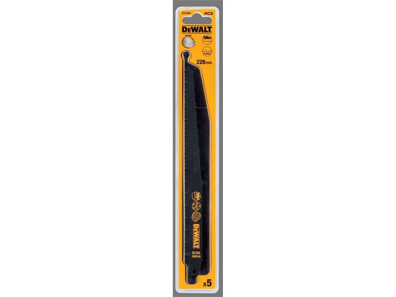 HCS žagin list za sabljasto žago DeWALT DT2363, 228 mm, les, 5 kosov