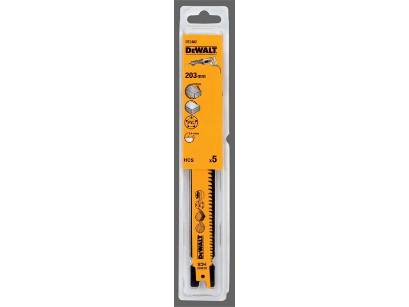 HCS žagin list Progressor za sabljasto žago DeWALT DT2402, 203 mm, 5 kosov