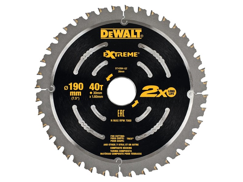 Žagin list za krožno žago DeWALT DT4394, Ø 190 × 30 mm, 40 zob