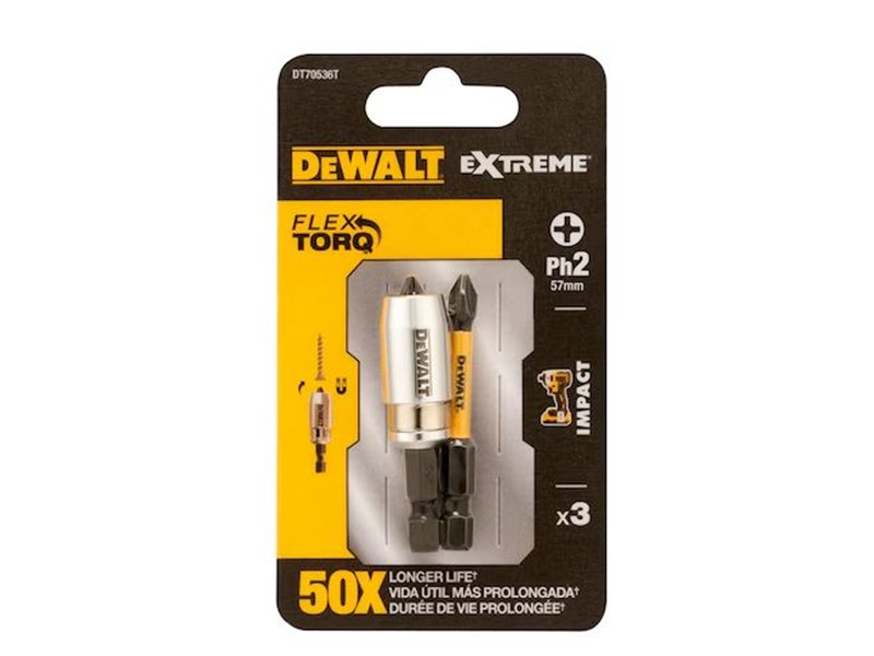 Vijačni nastavek FlexTORQ  Dewalt + magnetni nosilec, PH2, 50mm, DT70536T