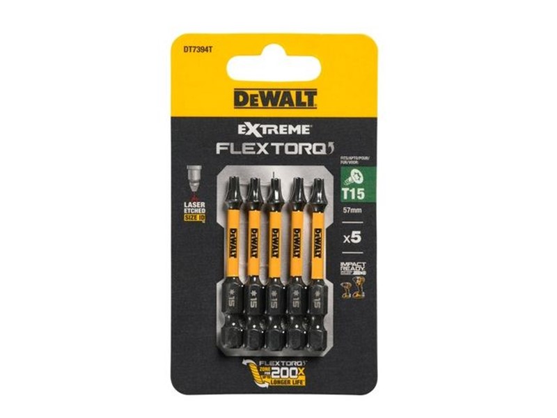 Vijačni nastavek Dewalt EXTREME FLEXTORQ DT7394T, T15, 57mm