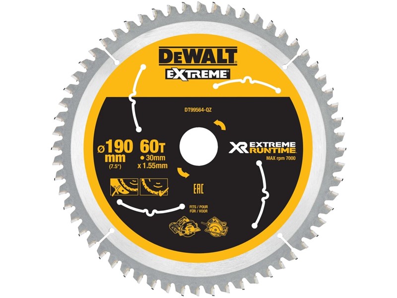 Žagin list za krožno žago DeWALT DT99564, Ø 190 × 30 mm, 60 zob