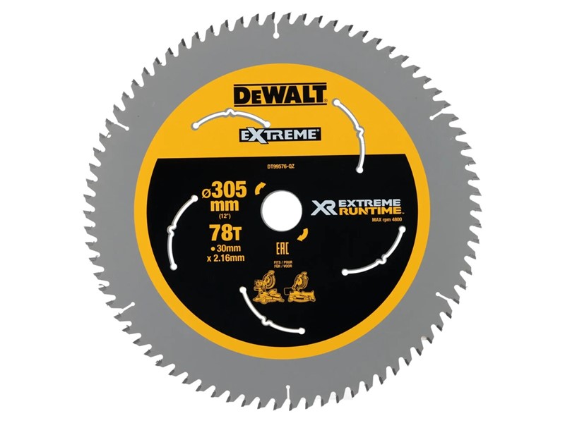 Žagin list za zajeralno žago DeWALT DT99576, Ø 305 mm, 78 zob