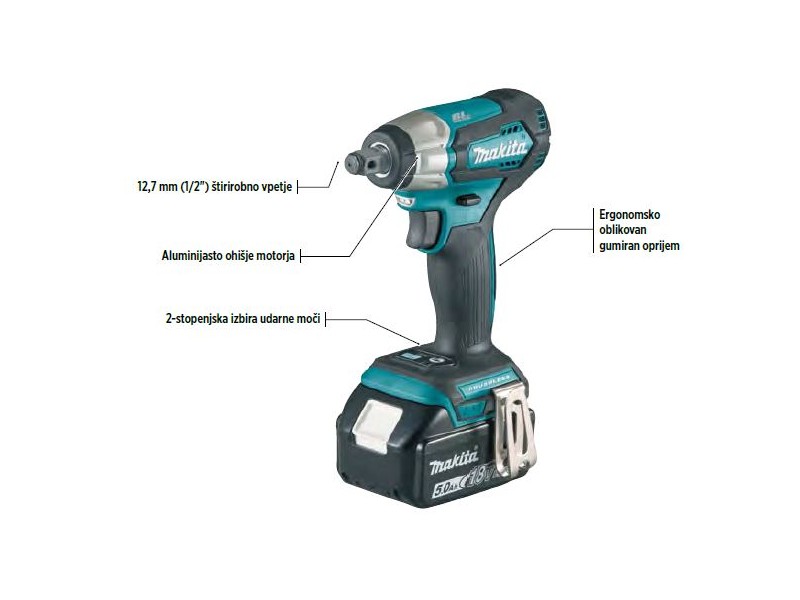 Akumulatorski udarni vijačnik Makita DTW181RFE