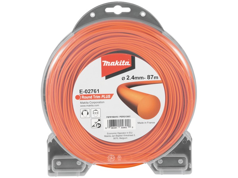 Najlonska nitka Makita, okrogla oranžna, Dimenzije: 2,4mmx87m, E-02761