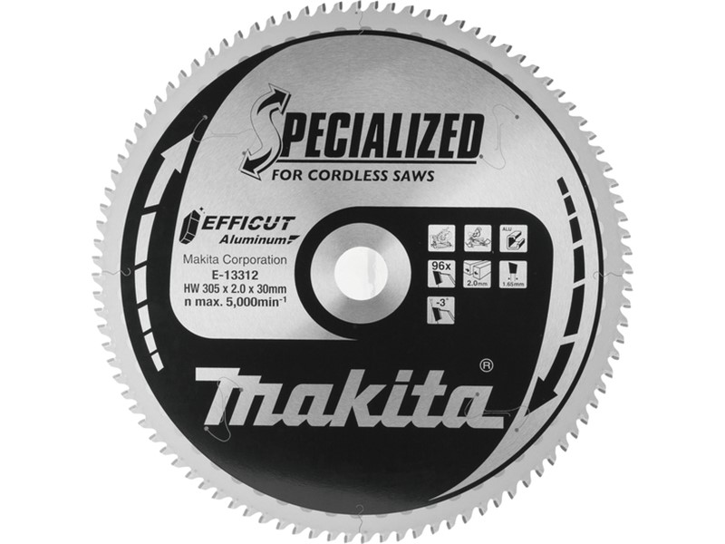 Žagin list Efficut Makita za aluminij, Dimenzije: 305x30x2mm, Zob: 96, E-13312