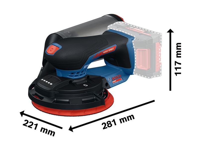 Akumulatorski ekscentrični brusilnik Bosch Expert EXEX 18V-150-5, 0601372901