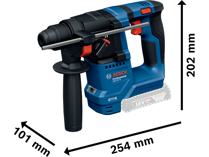 Akumulatorsko vrtalno kladivo s sistemom SDS plus GBH 18V-18, 0611927000