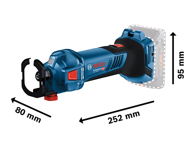 Akumulatorski rezkalnik suhomontažnih plošč Bosch GCU 18V-30, 06019K8000