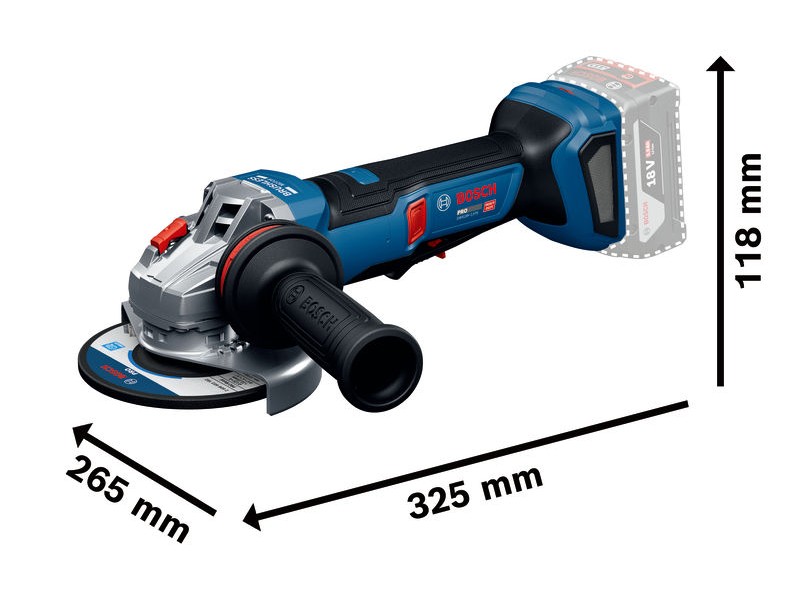 Kotni brusilnik Bosch GWS18V-11PS, 06019N4300
