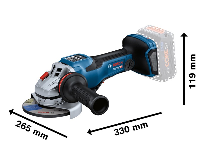 Akumulatorski kotni brusilnik Bosch BITURBO GWS 18V-15 PSC, 06019H6B00