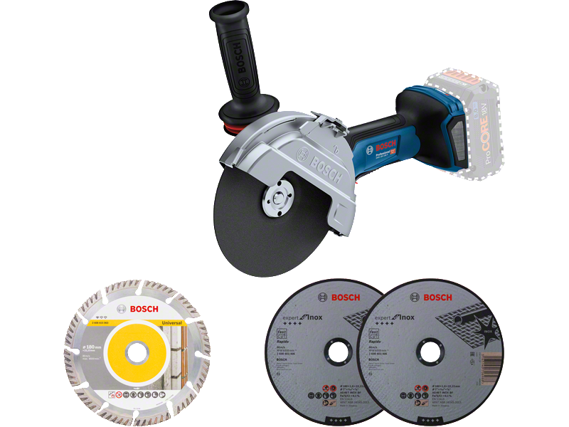 Akumulatorski kotni brusilnik Bosch GWS 18V-180 P, 18V, 180mm, M14, 2.8kg, 06019H6L01