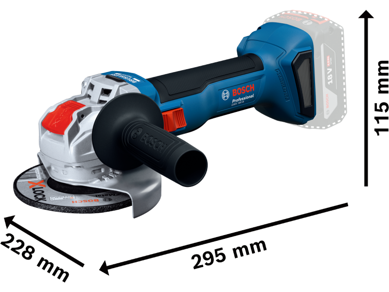 Akumulatorski kotni brusilnik Bosch s sistemom X-LOCK GWX 18V-8, 06019N9100