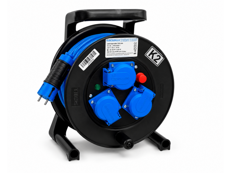 Kabelski kolut Elektron Berlin LRG230BL1, ELPUR z silikonski kablom 3xG1.5, 20M, LRG230BL1