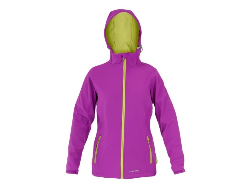 Ženska jakna iz SOFTSHELLA Lahti PRO s kapuco, vijolilično-zelena, S-3XL