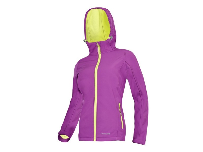 Ženska jakna iz SOFTSHELLA Lahti PRO s kapuco, vijolilično-zelena, S-3XL