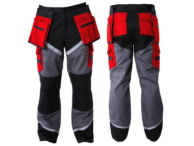 Hlače z odsevniki Lahti PRO, črno-sive, S-3XL